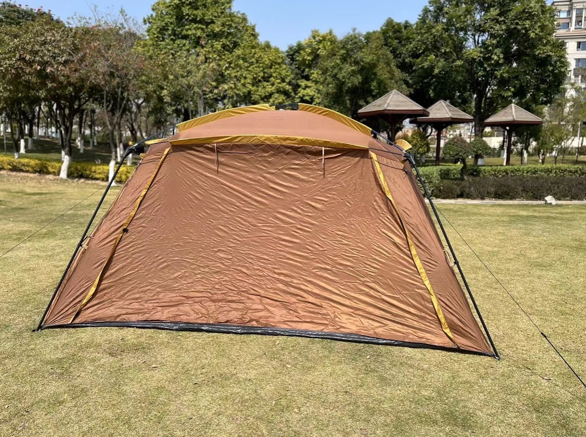 8(499)9387578 Купить шатер-палатка туристический с полом, с москитной сеткой 360х360х190 см coolwalk коричневый от  - заказать