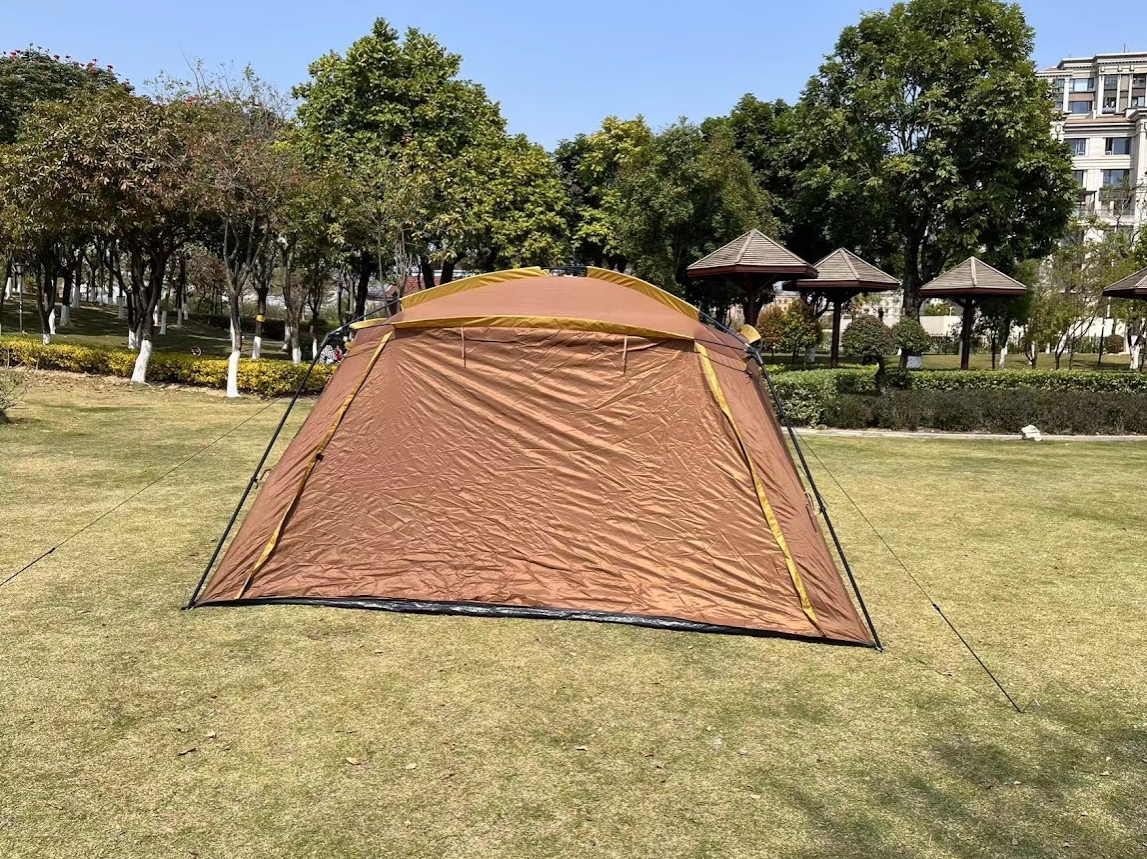 8(499)9387578 Купить шатер-палатка туристический с полом, с москитной сеткой 360х360х190 см coolwalk коричневый от  - заказать